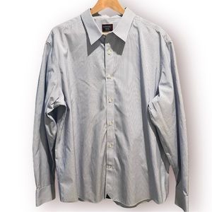 UNTUCKit Pio Cesare Wrinkle Free Blue Long Sleeve Button Up Shirt Men's XXL 2XL